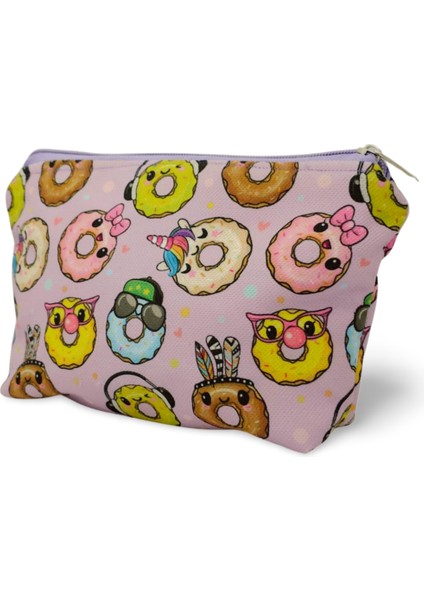 Pembe Donut Makyaj Çantası