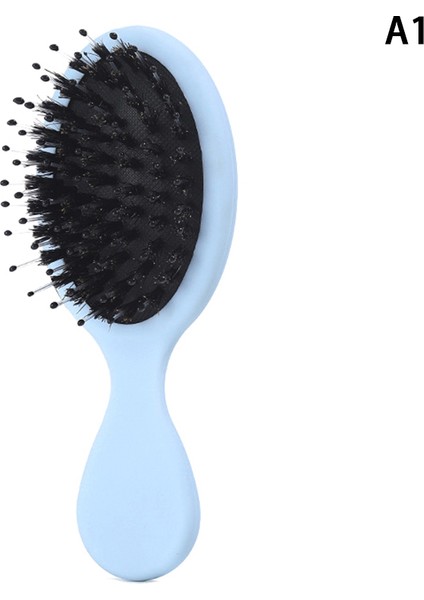 1 Adet Oval Domuzu Kıl ve Naylon Saç Tarağı Mini Anti-Statik Saç Derisi Masaj Tarak Saç Fırçası Salon Saç Bakım Fırçası Şekillendirici Aracı (Yurt Dışından)