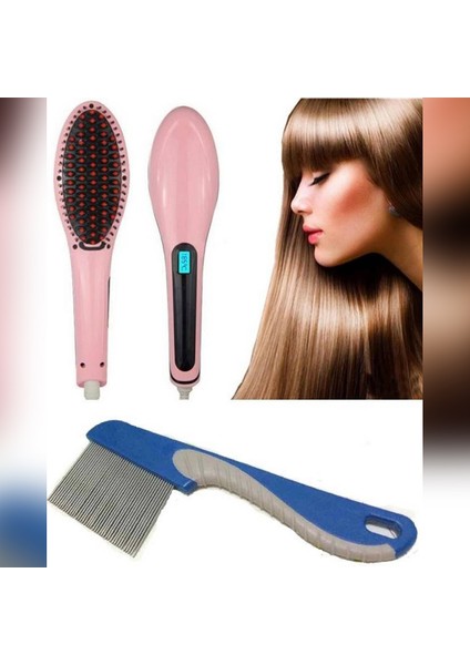 Saç Düzleştirici Fırçası ve Bit Önleyici Tarağı (Yurt Dışından)