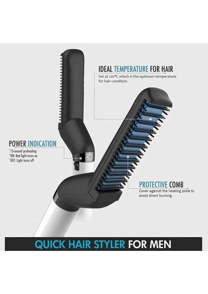 Düzleştirici Çok Fonksiyonlu Saç Tarak Fırça Hızlı Sakal Düzleştirici Fonksiyonel Elektrikli Saç Düzleştirici Aracı Erkekler ve Kadınlar Için (Yurt Dışından) modelleri