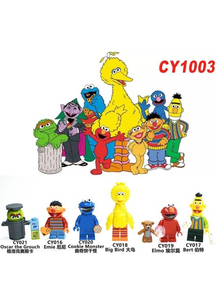 Adet/takım Yapı Taşları Susam Karikatür Anime Sokak Elmo Çerez Grover Zoe Ernie Büyük Kuş Kafaları Rakamlar Hediye Oyuncaklar Çocuklar Için CY1003 (Yurt Dışından)