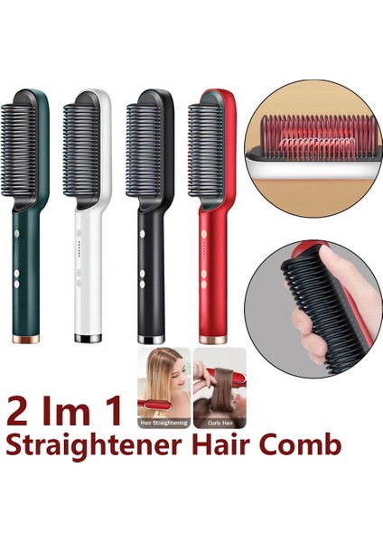 Saç Düzleştirici Fırça Negatif Sıcak Tarak Iyon Kıvırıcı 5temp Düz Saç Tarak ile Tembel Tarak Haşlanma Önleyici Hızlı Isıtma (Au Fiş) (Yurt Dışından)