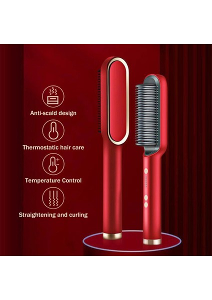 Saç Düzleştirici Fırça Negatif Sıcak Tarak Iyon Kıvırıcı 5temp Düz Saç Tarak ile Tembel Tarak Haşlanma Önleyici Hızlı Isıtma (Au Fiş) (Yurt Dışından) fiyatları