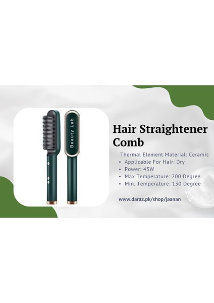 Saç Düzleştirici Tarak Fırça Elektrikli Tarak (Yurt Dışından)