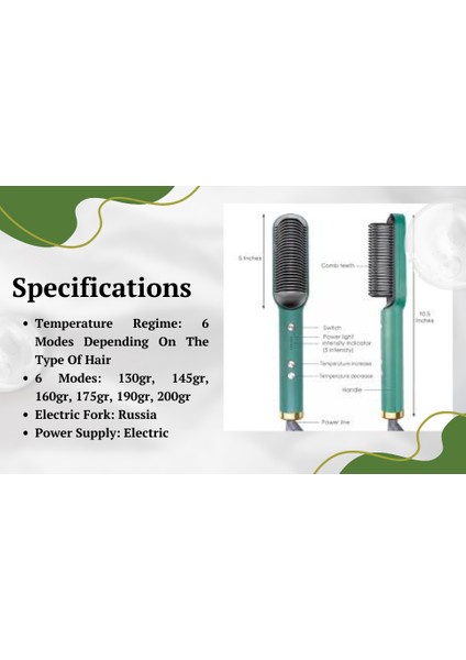 Saç Düzleştirici Tarak Fırça Elektrikli Tarak (Yurt Dışından) fiyatları