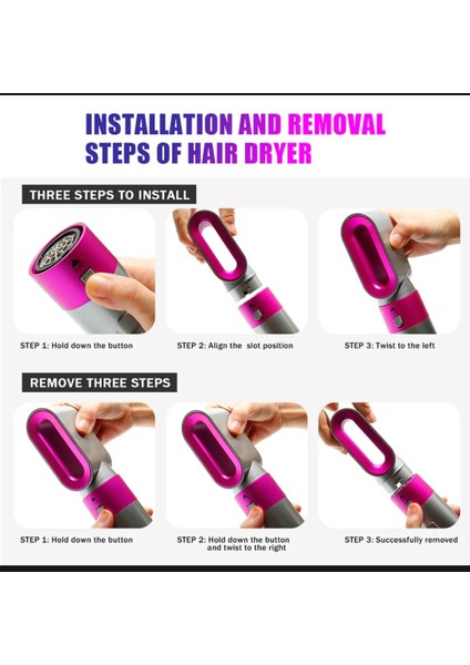 5'i 1 Arada Saç Kurutma Makinesi, Düzleştirici, Bukle Maşası, Elektrikli Saç Tarağı, Saç Kıvırma Fırçası (Yurt Dışından) modelleri