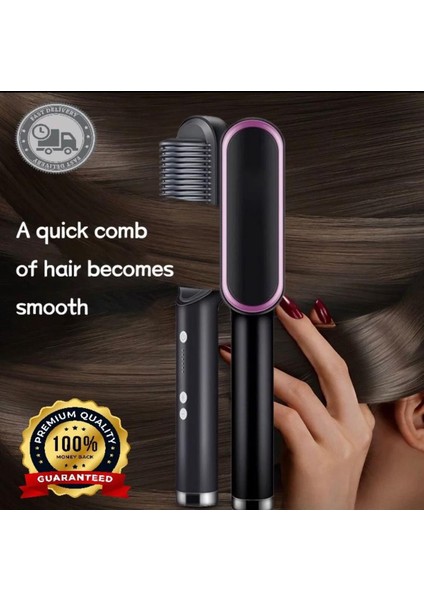 2'si 1 Arada Saç Şekillendirici Tarak Düzleştirici Saç Fırçası (Yurt Dışından)