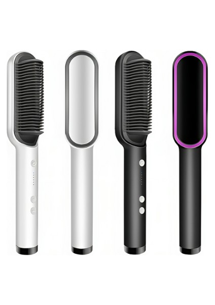 Saç Düzleştirici Demir Fırça Düz Saç Tarak 2'si 1 Arada Saç Düzleştirici Kıvırma Tarak Profesyonel Şekillendirici Fırça Kadınlar Için Saç Bigudi ve Düzleştirici Şekillendirici (Yurt Dışından)