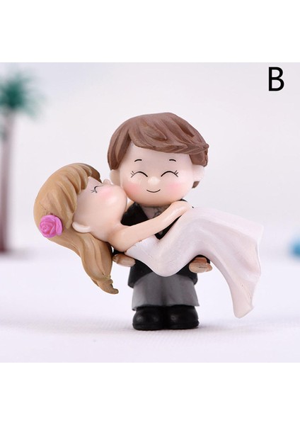 Takım Tatlı Aşıklar Dıy Mini Minyatür Heykelcik Dollhouse Dekor Mikro Manzara (Yurt Dışından)