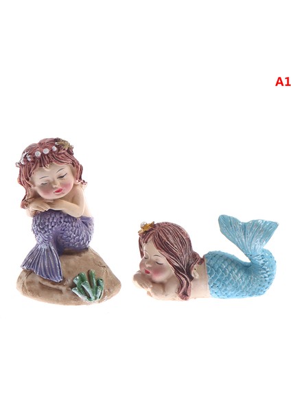 Adet Denizkızı Küçük Heykeli Heykelcik El Sanatları Şekil Süsleme Akvaryum Balık Tankı (Yurt Dışından)