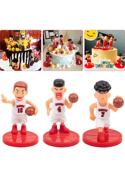 Adet/takım Slamdunk Rakamlar Süsler Kek Topper Doğum Günü Partisi Dekorasyon Basketbol Oyuncuları Süsler Taban Kek Dekor ile (Yurt Dışından) indirimleri