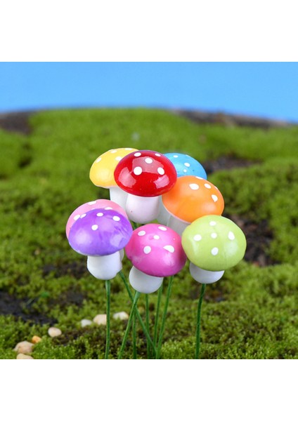 Adet Mini Çok Renkli Yapay Mashroom Peyzaj El Sanatları Bonsai Bahçe Dekor (Yurt Dışından) fırsatları