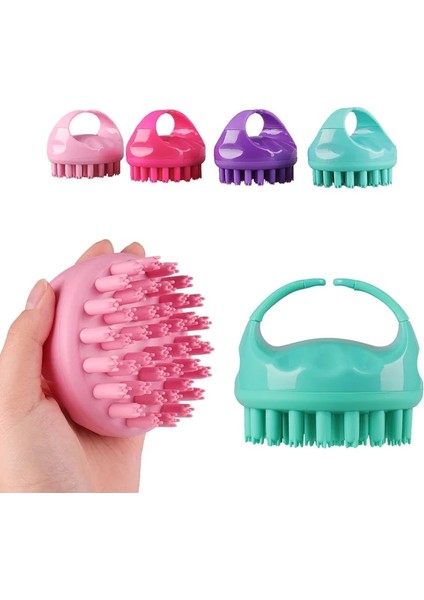 Yeni Varış Silikon Şampuan Fırçası El Masaj Tarağı Saç Yıkama Banyosu Spa Masaj Saç Tarağı Islak ve Kuru Ufo Kafa Saç Derisi Tarağı (Yurt Dışından)