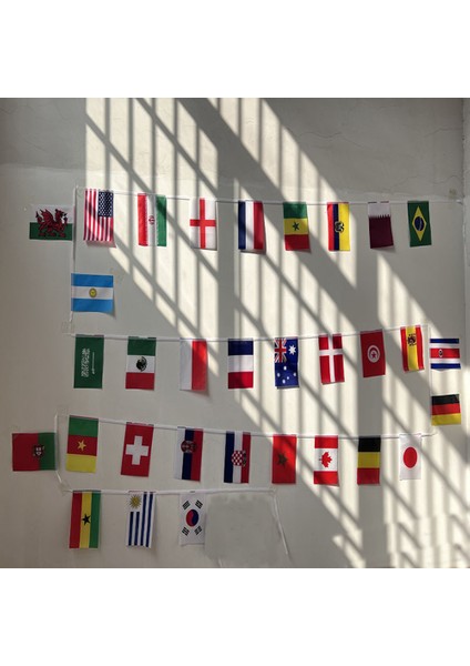 Gc 2022 Katar Dünya Kupası Dize Bayrağı Bunting 32 Ülke Bahçe Restoran Parti Dekorasyon Için Asılı Bayraklar Boyutu: 14 x 21 cm (Yurt Dışından) fırsatları