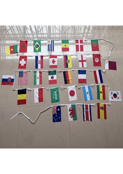 Gc 2022 Katar Dünya Kupası Dize Bayrağı Bunting 32 Ülke Bahçe Restoran Parti Dekorasyon Için Asılı Bayraklar Boyutu: 14 x 21 cm (Yurt Dışından) indirimleri