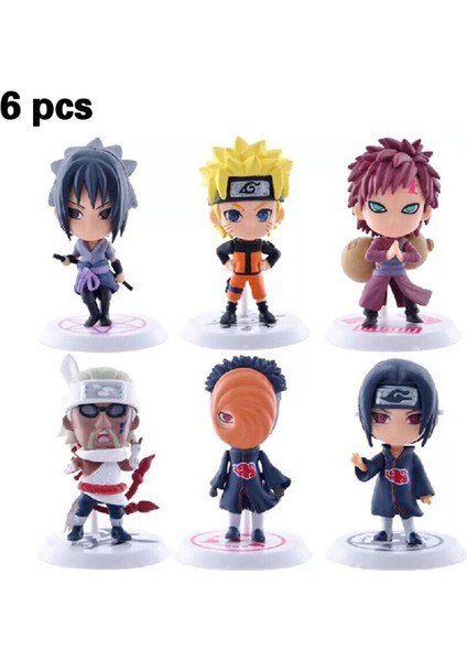Naruto Shippuuden Naruto Şekil 6 Parça Set El Yapımı Model S Versiyonu Çocuk Hediye Masaüstü Mini Şekil - Çok Renkli (Yurt Dışından)