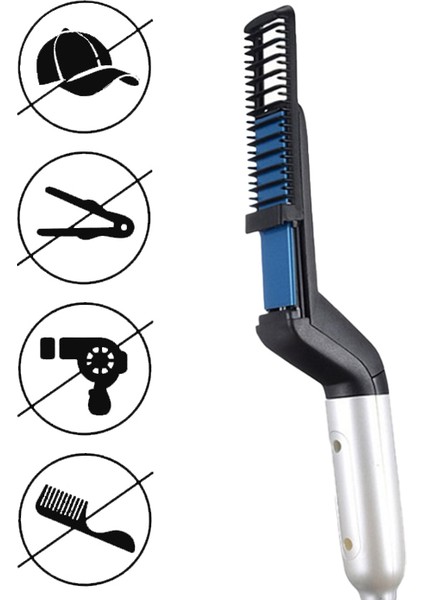 Erkekler Hızlı Sakal Düzleştirici Çok Fonksiyonlu Elektrikli Iyonik Sakal Düzleştirme Saç Stili Sıcak Tarak - Zumer Trade (Yurt Dışından)