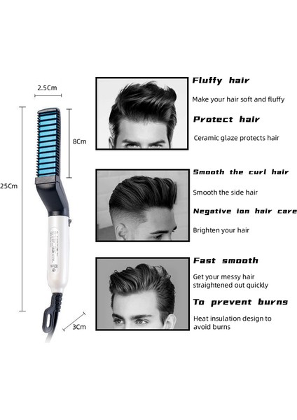 Erkekler Hızlı Sakal Düzleştirici Çok Fonksiyonlu Elektrikli Iyonik Sakal Düzleştirme Saç Stili Sıcak Tarak - Zumer Trade (Yurt Dışından) fırsatları