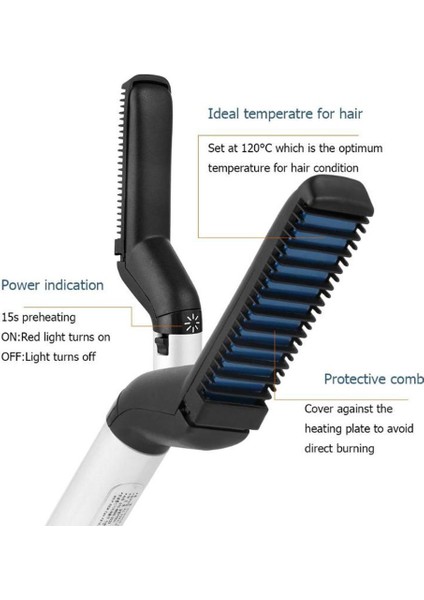 Erkekler Hızlı Sakal Düzleştirici Çok Fonksiyonlu Elektrikli Iyonik Sakal Düzleştirme Saç Stili Sıcak Tarak - Zumer Trade (Yurt Dışından) indirimleri