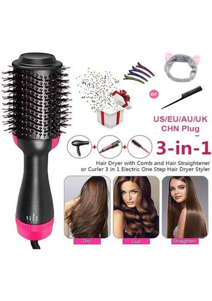 Yeni Ithal 3 In 1 Saç Kurutma Makinesi Fırça Demir Saç Düzleştirici Bigudi Tarak Elektrikli Fön Makinesi Tarak ile Saç Fırçası Rulo Pakistan'da (Yurt Dışından)