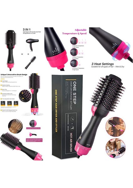 Yeni Ithal 3 In 1 Saç Kurutma Makinesi Fırça Demir Saç Düzleştirici Bigudi Tarak Elektrikli Fön Makinesi Tarak ile Saç Fırçası Rulo Pakistan'da (Yurt Dışından) modelleri