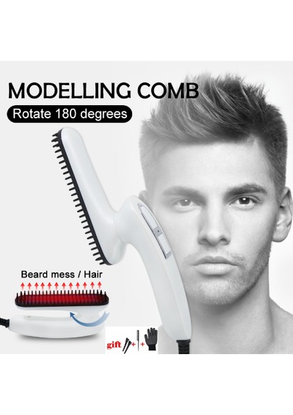 Ubeator - 25W Yeni Sürüm Çok Fonksiyonlu Döndürmeli Saç Modelleme Tarak Fırçası Erkekler ve Kızlar IÇIN-G11-BEYAZ (Yurt Dışından) fırsatları