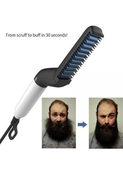 Erkek Hızlı Saç ve Sakal Düzleştirici / Şekillendirici Tarak - Çok Fonksiyonlu Saç Bukle Maşası Şekillendirici Aksesuarları (Yurt Dışından) fırsatları