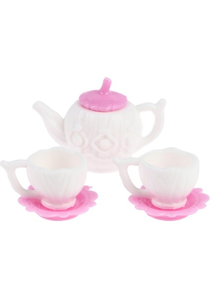 Dollhouse Minyatür Çaydanlık Su Isıtıcısı Kahve Fincanı Tabağı 3 Adet Set Aksesuarları (Yurt Dışından)