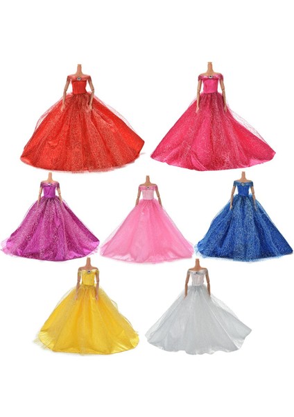 Barbie Bebek Için 1pc Gelinlik Güzel Firar Etek Gelinlik 7 Renk (Yurt Dışından)