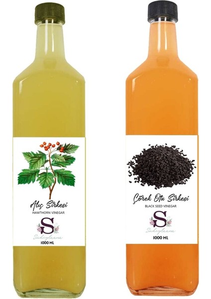 Doğal Alıç Sirkesi 1000 ml - Doğal Çörek Otu Sirkesi 1000 ml