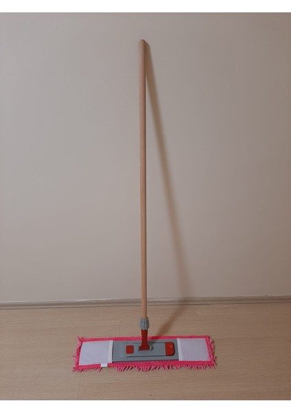Makarna Mop Takımı 60CM (Makarna Mop Tutma Aparatı ve Ahşap Sapı) Mop Temizlik Aleti