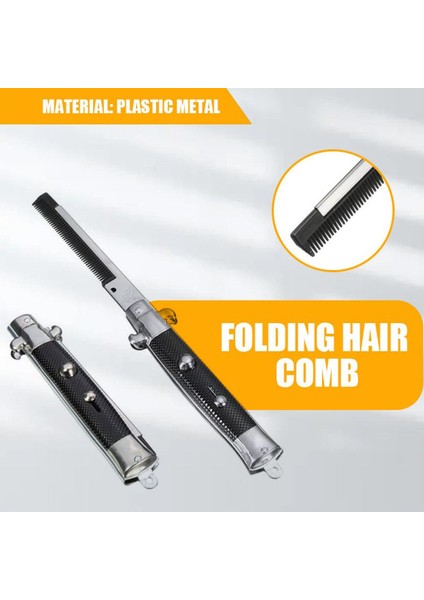 Katlanır Saç Tarağı Sakal Tarağı Kıllar Fırça Paslanmaz Çelik Basın Düğmesi Anahtarı Güzellik Taraklar Erkek Kadın Saç Stili Aksesuarları (Yurt Dışından)