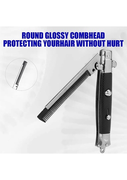 Katlanır Saç Tarağı Sakal Tarağı Kıllar Fırça Paslanmaz Çelik Basın Düğmesi Anahtarı Güzellik Taraklar Erkek Kadın Saç Stili Aksesuarları (Yurt Dışından) modelleri