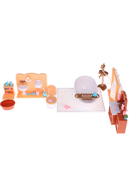 1 Takım Bebek Evi Mini Banyo Banyo Mobilya Montaj Sahne Oyuncak Aksesuarları (Yurt Dışından) modelleri