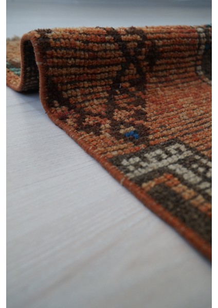 35X67 cm El Dokuma Küçük Alan Halısı, Vintage Dekoratif Paspas, Kahverengi Küçük Alan Halısı, Bohem Tarzı Küçük Kilim fırsatları