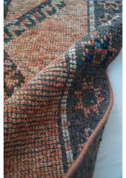35X67 cm El Dokuma Küçük Alan Halısı, Vintage Dekoratif Paspas, Kahverengi Küçük Alan Halısı, Bohem Tarzı Küçük Kilim indirimleri