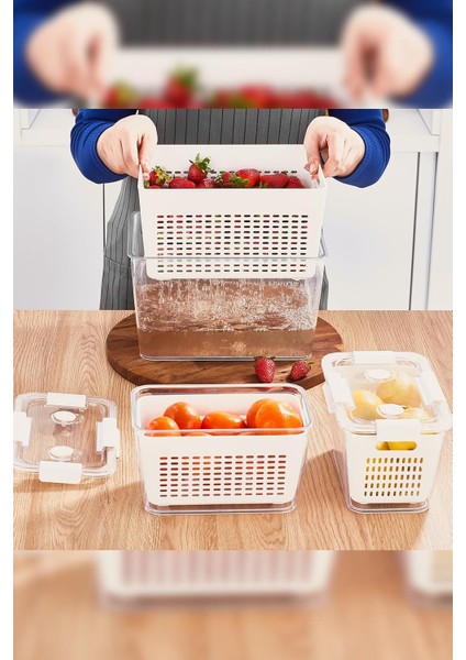 Metrashop Home - Lavin 7 Litre Açık Gri Saklama Kabı