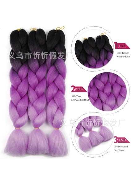 Afrika Büyük Örgü Yüksek Sıcaklık Fiber Dreadlocks Peruk Rengi Kimyasal Fiber Degrade Renk Büyük Kalın Örgü Büyük Gevşek Örgü Örgülü Saç Örgü (Yurt Dışından) fırsatları
