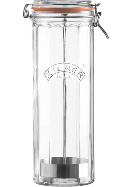 Metrashop Spagetti Faset Kavanoz, Mandallı Kilitli, 2 Litre Konserve Kavanozu, Şeffaf, 2 Litre