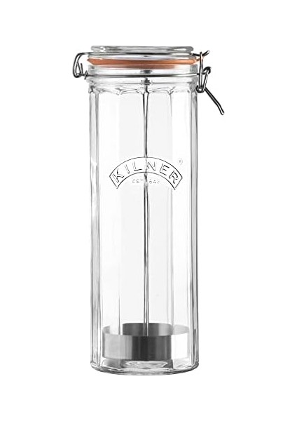 Metrashop Spagetti Faset Kavanoz, Mandallı Kilitli, 2 Litre Konserve Kavanozu, Şeffaf, 2 Litre