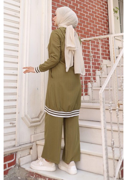 Fermuarlı Ribanalı Takım Haki 10405 fırsatları