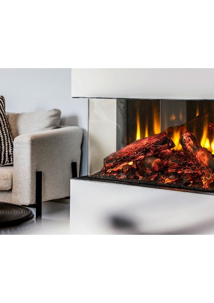 Elektrikli 3 Tarafı Camlı Şömine 70 modelleri
