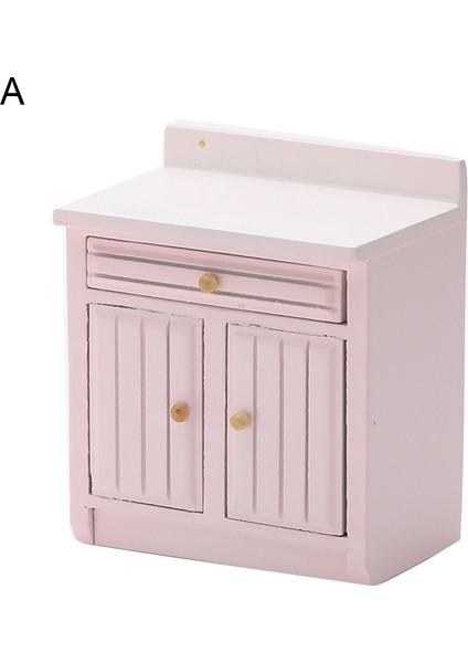 1/12 Mini Bebek Evi Mutfak Oyun Dolapları Yemek Masası Lavabo Sayacı Modeli Biblo (Yurt Dışından) modelleri