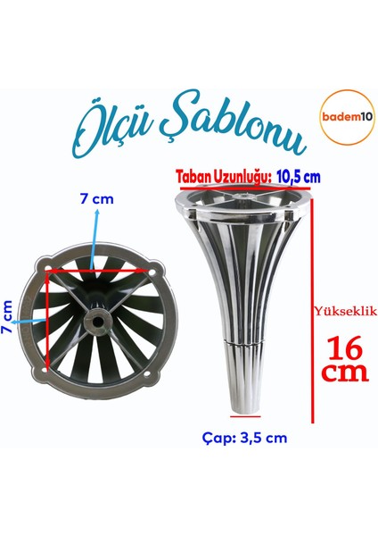 (4 Adet) Istanbul 16 cm Krom Mobilya Kanepe Koltuk Tv Ünitesi Konsol Ayağı Ayak Ayakları