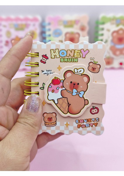 Honey Bear Cırtlı Cep Boy Sevimli Ayıcık Mini Not Defteri (7x8 Cm) - Kahverengi fiyatları