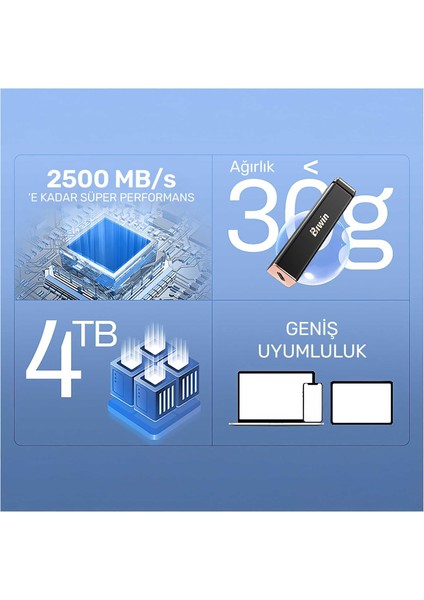 PD2000 1tb 1800/2050MB/S GEN2X2 Type-C Taşınabilir SSD