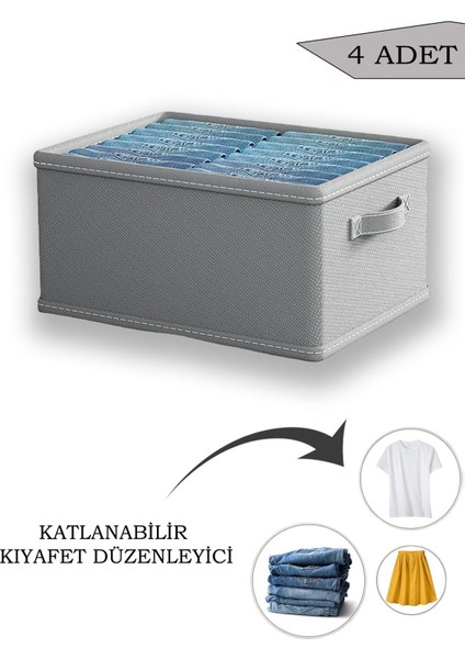 4 Adet Dolap Içi Kıyafet Saklama Organizeri 45X25X20CM