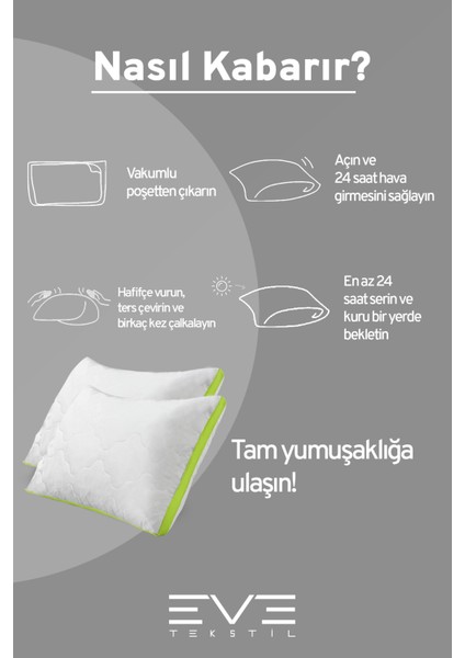 10 Adet Klimax Yeşil Serisi Kılıflı Fermuarlı Klimali Antialerjik Silikon Nano Elyaf Yastık 50X70CM indirimleri