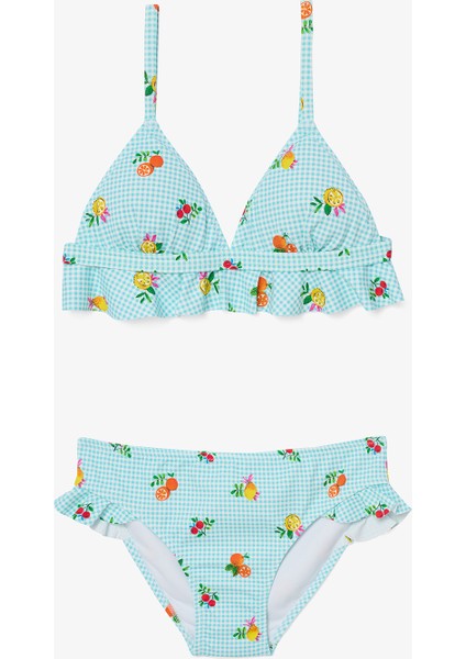 Genç Kız Fruity Triangle Çok Renkli Bikini Takımı