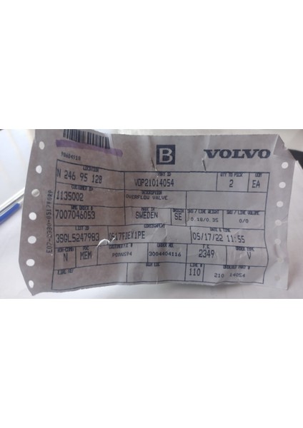 Taşma Valfi – 21014054 Volvo Penta Taşma Valfi 21014054 Yetkili Volvo Penta Merkezi. Orijinal Volvo Penta Parçaları. Parça Numarası – 21014054 1 Adet Overflow Valfe